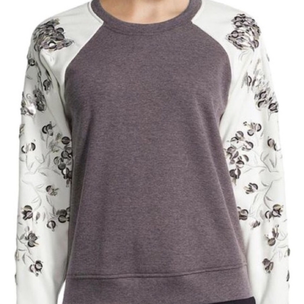 Rebecca Taylor Embellished Floral Sequin Sweater - Picture 2 of 3